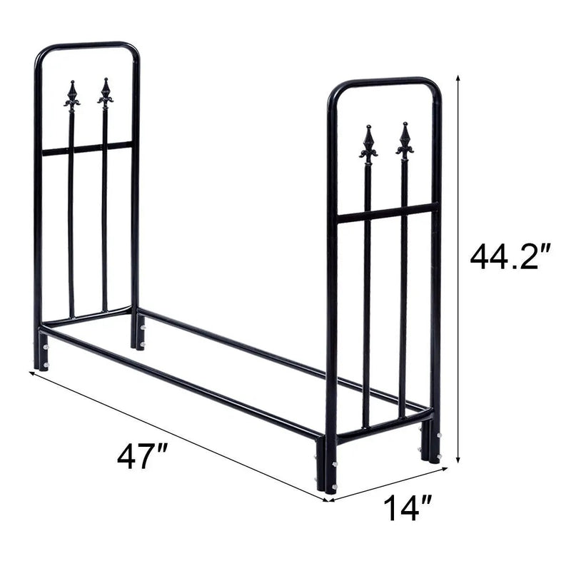 4 Feet Outdoor Heavy Duty Steel Firewood Wood Storage Rack by DirectDeals
