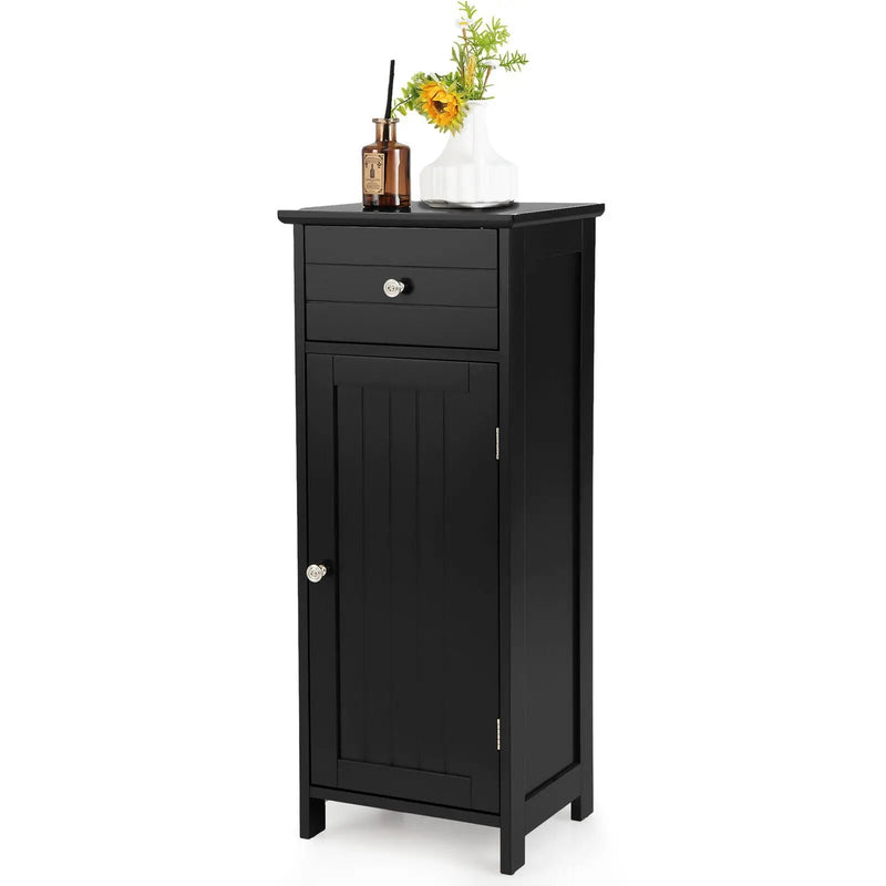 Wooden Bathroom Floor Storage Cabinet with Drawer and Shelf by DirectDeals