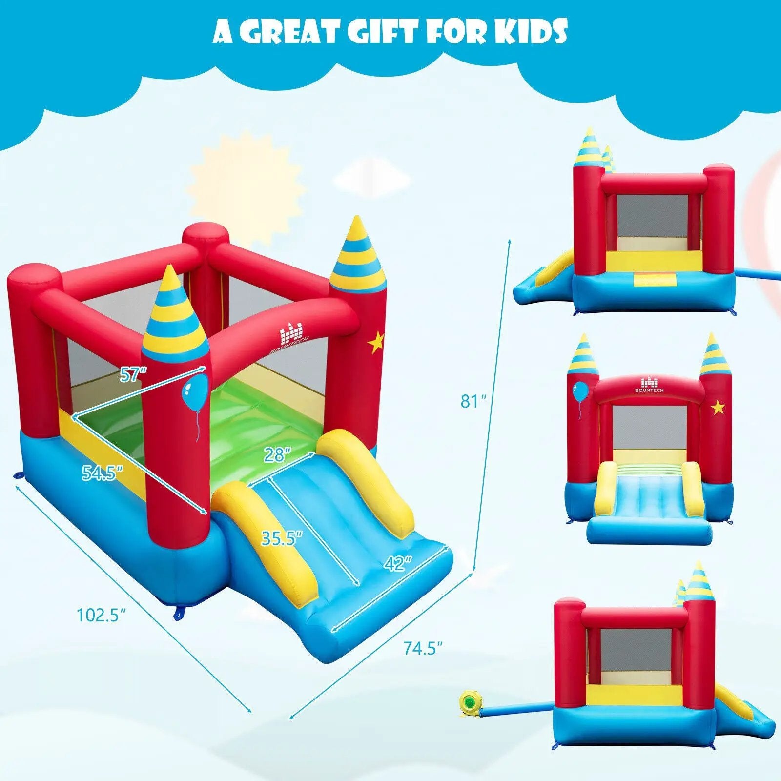 Kids Inflatable Bounce Castle Excluded Blower by DirectDeals