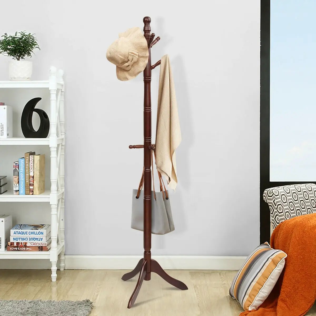 Entryway Height Adjustable Coat Stand with 9 Hooks by DirectDeals