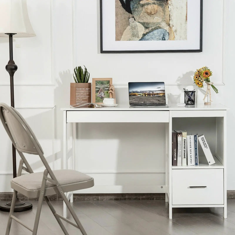 47.5 Inch Modern Home Computer Desk with 2 Storage Drawers by DirectDeals