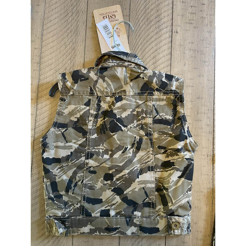 ORIGINAL BRAND GS115 NEW COLLECTION TODDLERS SLEEVELESS CAMO JACKET SIZE 4T by Selzalot