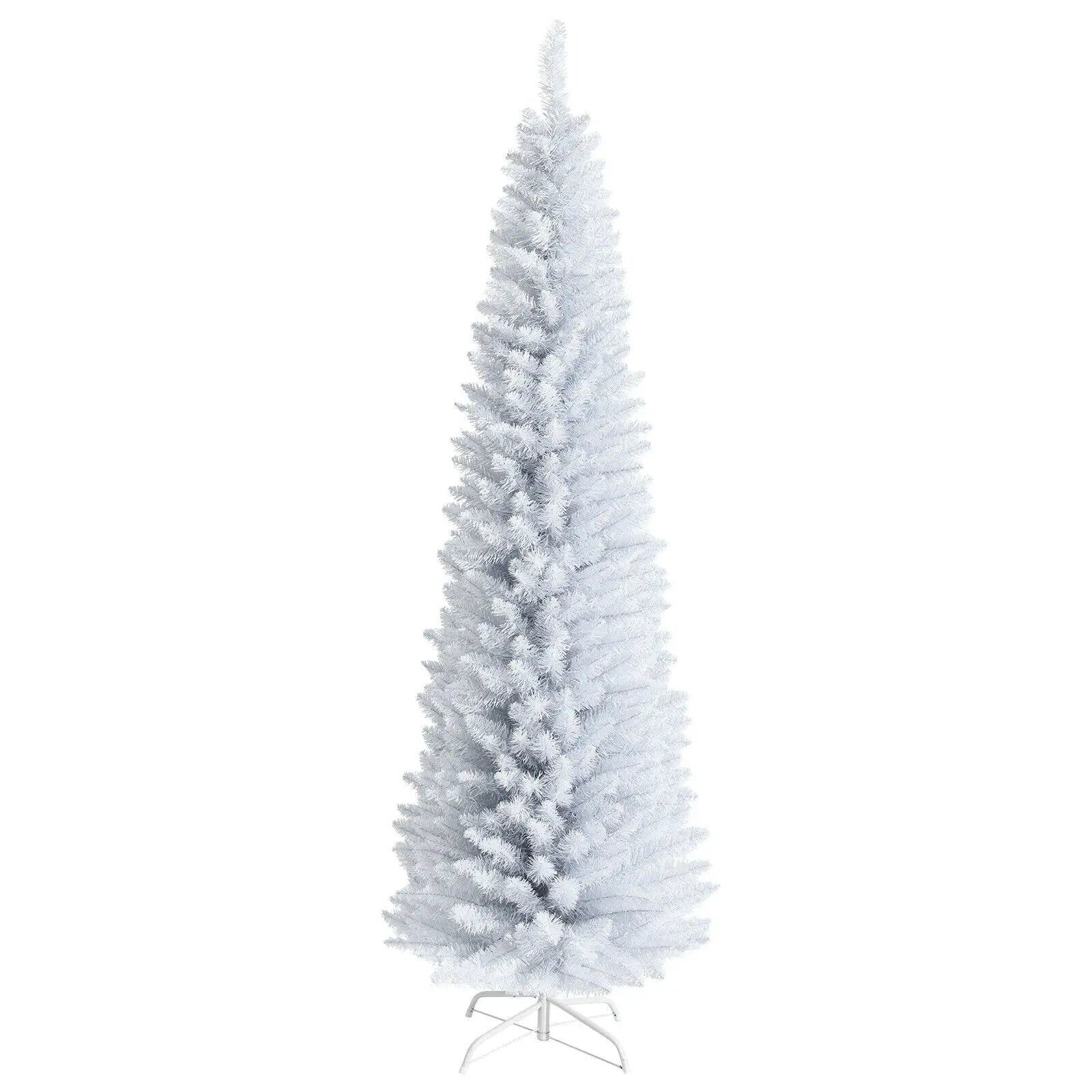 6 Feet Unlit Artificial Slim Pencil Christmas Tree with Metal Stand by DirectDeals