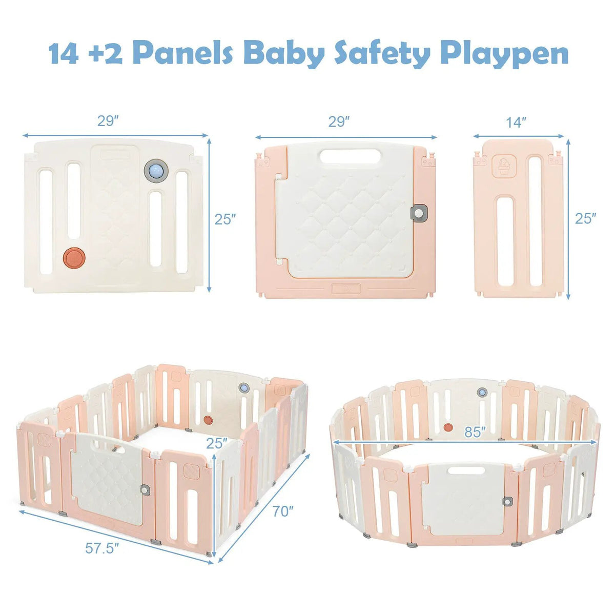 16 Panels Baby Safety Playpen with Drawing Board by DirectDeals