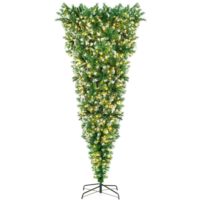 7.5 Feet Pre-Lit Snowy Upside Down Christmas Tree 1100 Tips by DirectDeals
