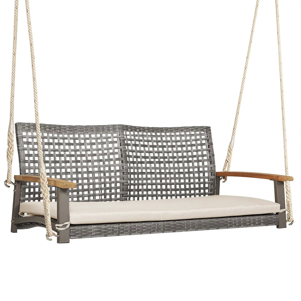 2-Person Patio Wicker Hanging Swing Chair by DirectDeals