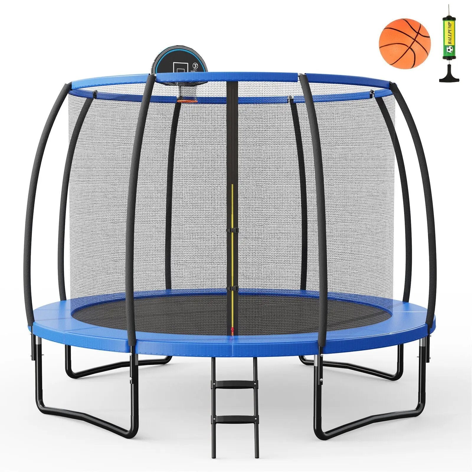 8/10 Feet Recreational Trampoline with Basketball Hoop by DirectDeals