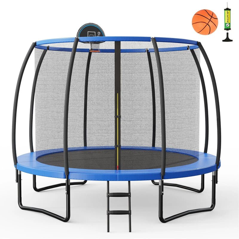 8/10 Feet Recreational Trampoline with Basketball Hoop by DirectDeals