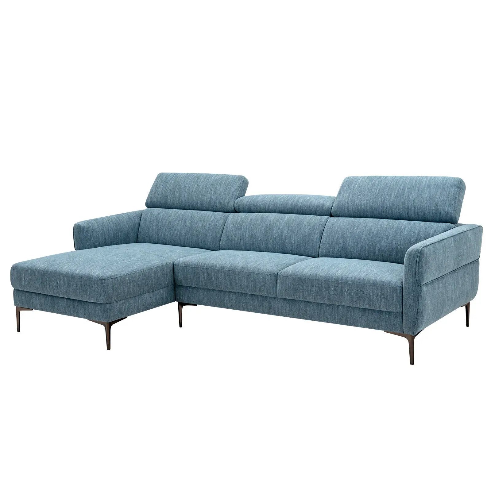 105 Inch L-Shaped Sofa Couch with 3 Adjustable Headrests-Blue by DirectDeals