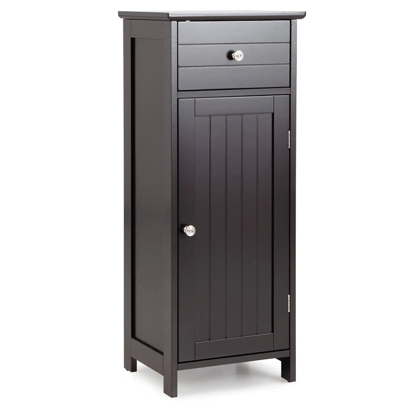 Wooden Bathroom Floor Storage Cabinet with Drawer and Shelf by DirectDeals
