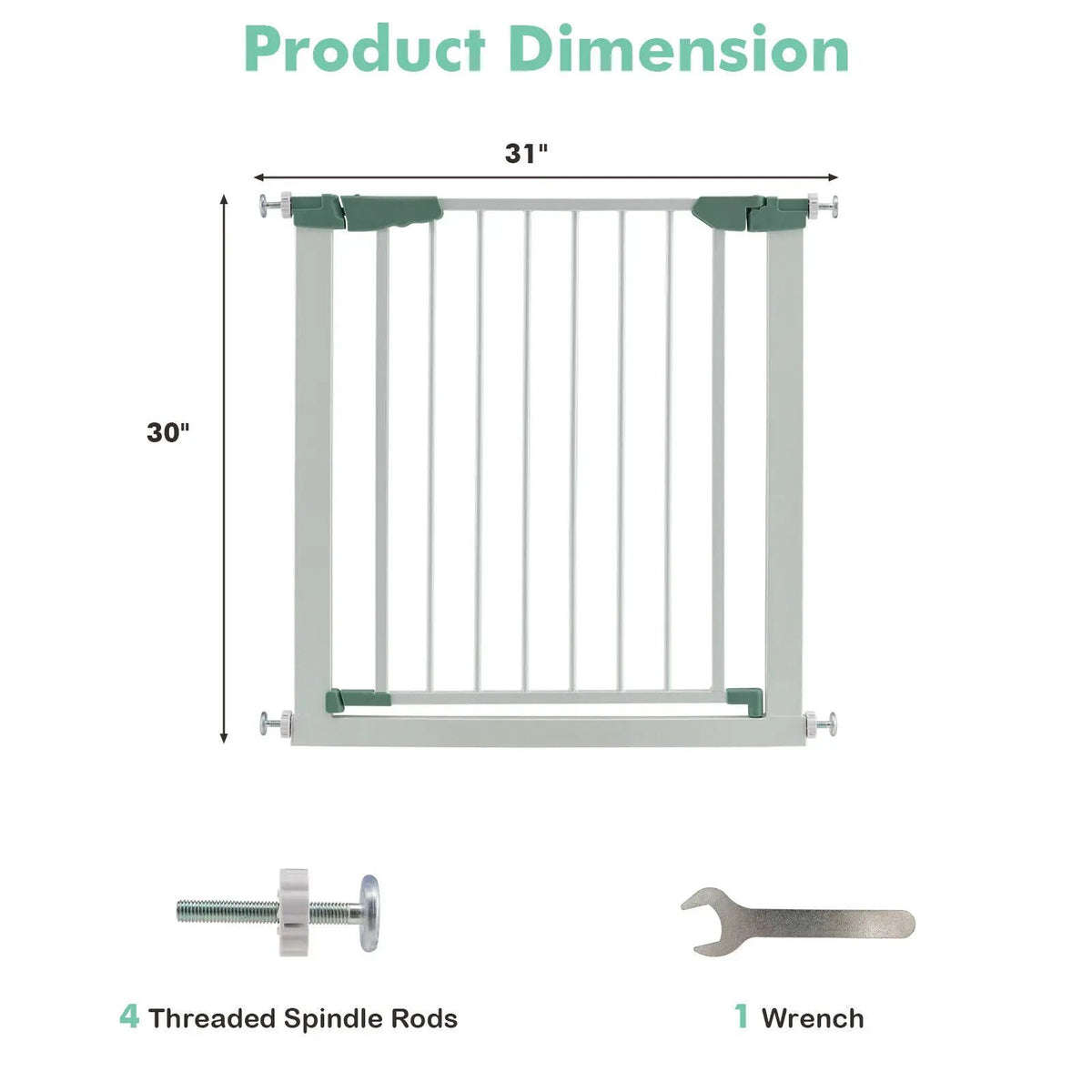 30-32.5 Inch Wide Safety Gate with 30 Inch Scientific Height by DirectDeals