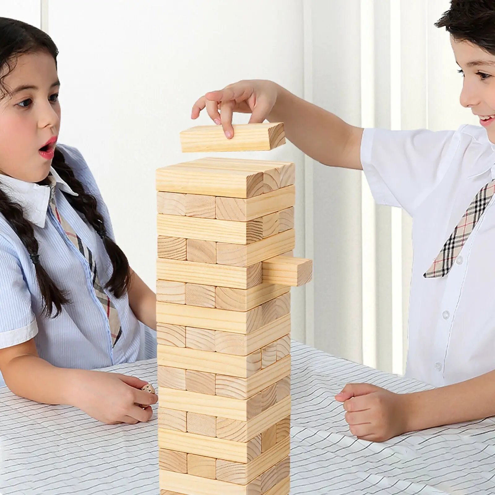 54 Pieces Tumbling Timber Toy with Carrying Bag by DirectDeals