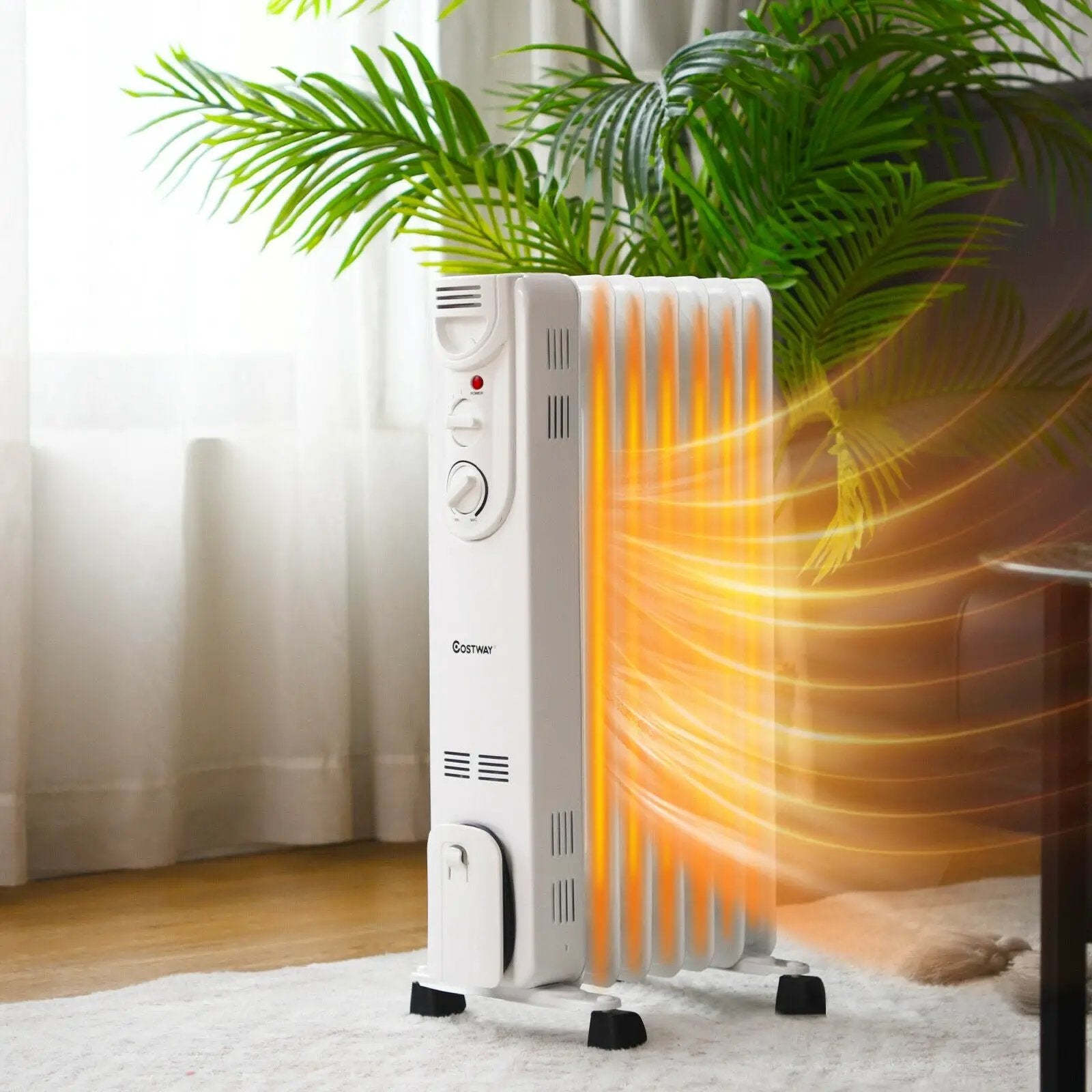 1500W Electric Space Heater with 3 Heat Settings and Safe Protection by DirectDeals
