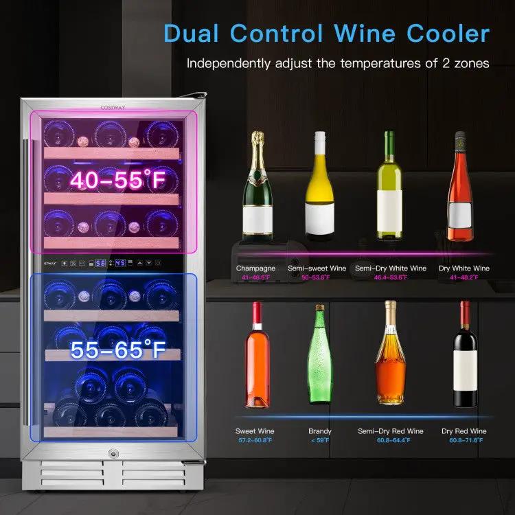 Dual-Zone 30-Bottle Wine Cooler by DirectDeals