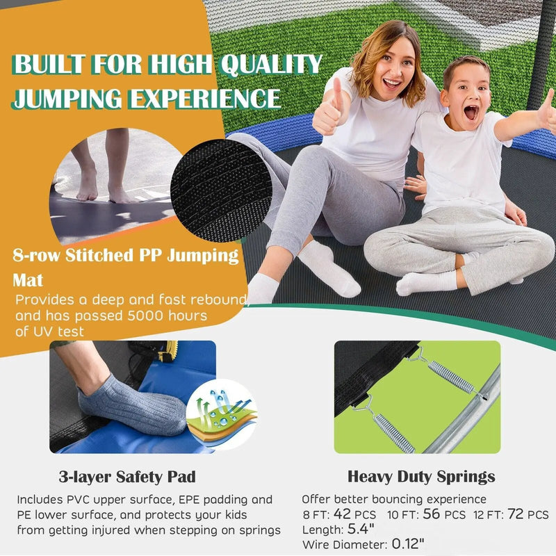 8/10 Feet Recreational Trampoline with Basketball Hoop by DirectDeals