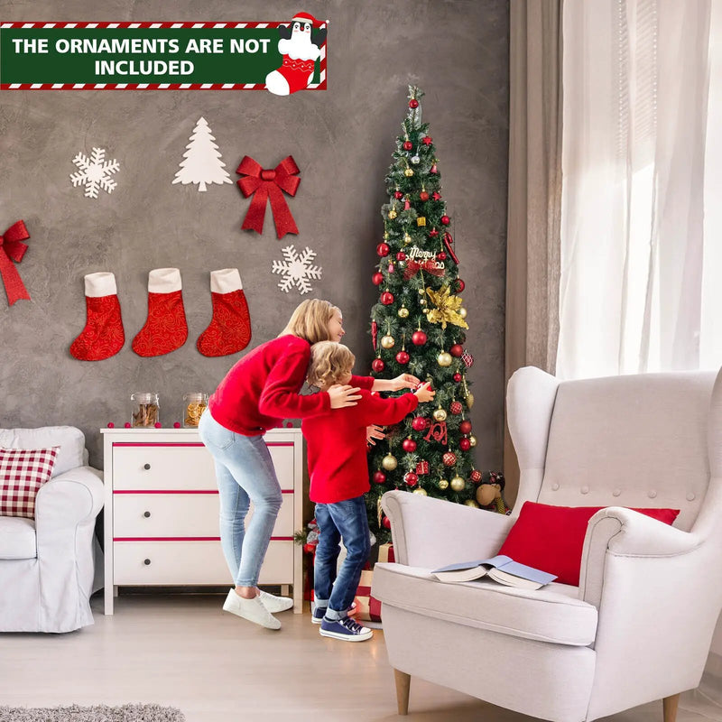 7 Feet Half Christmas Tree with Pine Needles and 150 Lights by DirectDeals