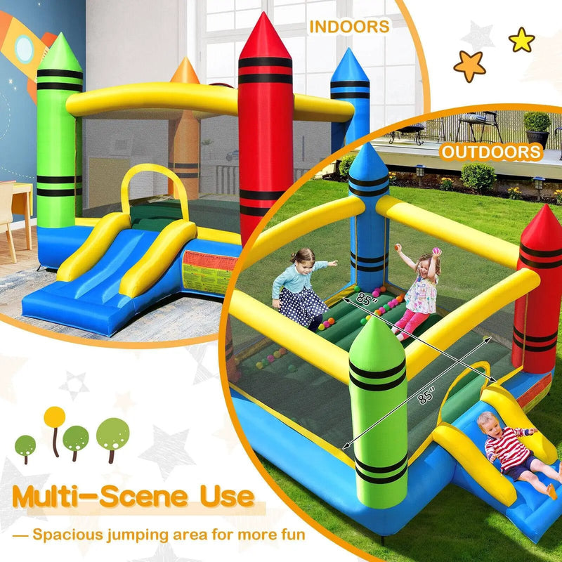 Kids Inflatable Bounce House with Slide and Ocean Balls Not Included Blower by DirectDeals