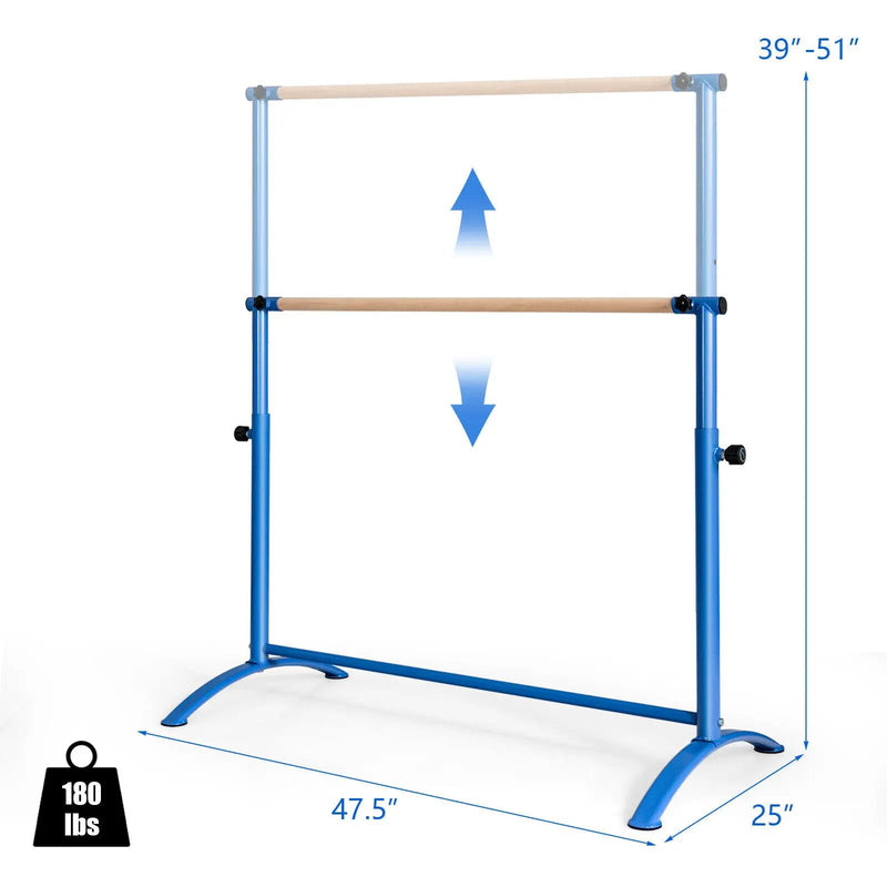 51 Inch Ballet Barre Bar with 4-Position Adjustable Height by DirectDeals