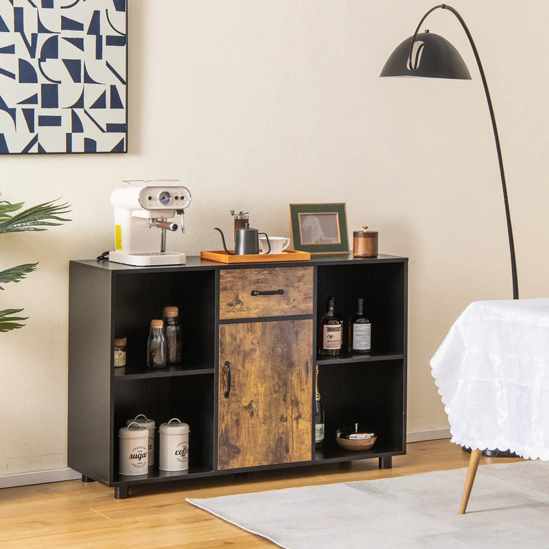 48 Inch Industrial Buffet Sideboard with 4 Open Cubbies by DirectDeals