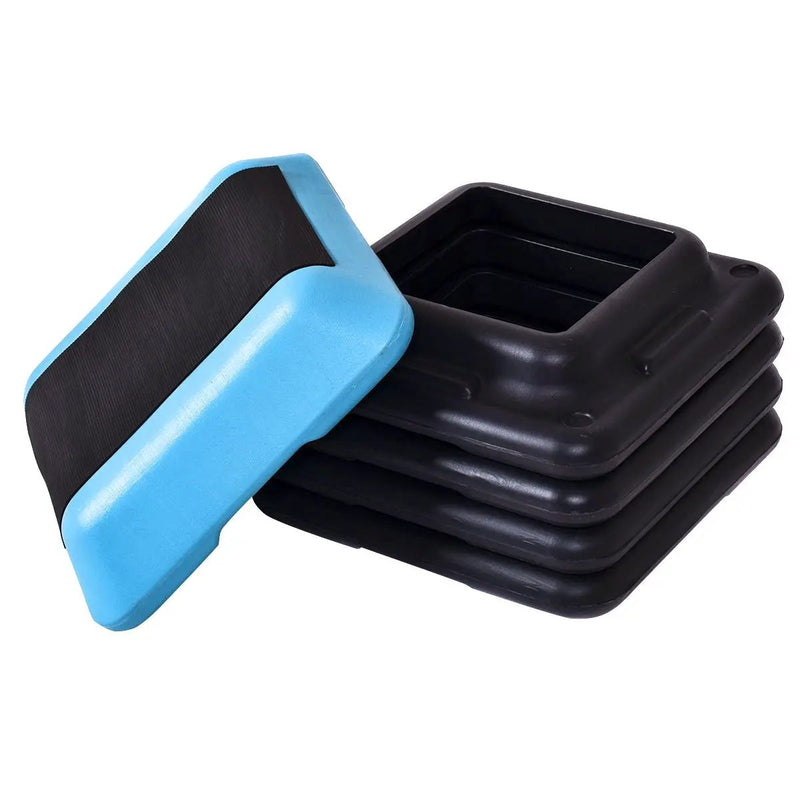 16 x 16 Inch Adjustable 4 Risers Lightweight Aerobic Pedals by DirectDeals