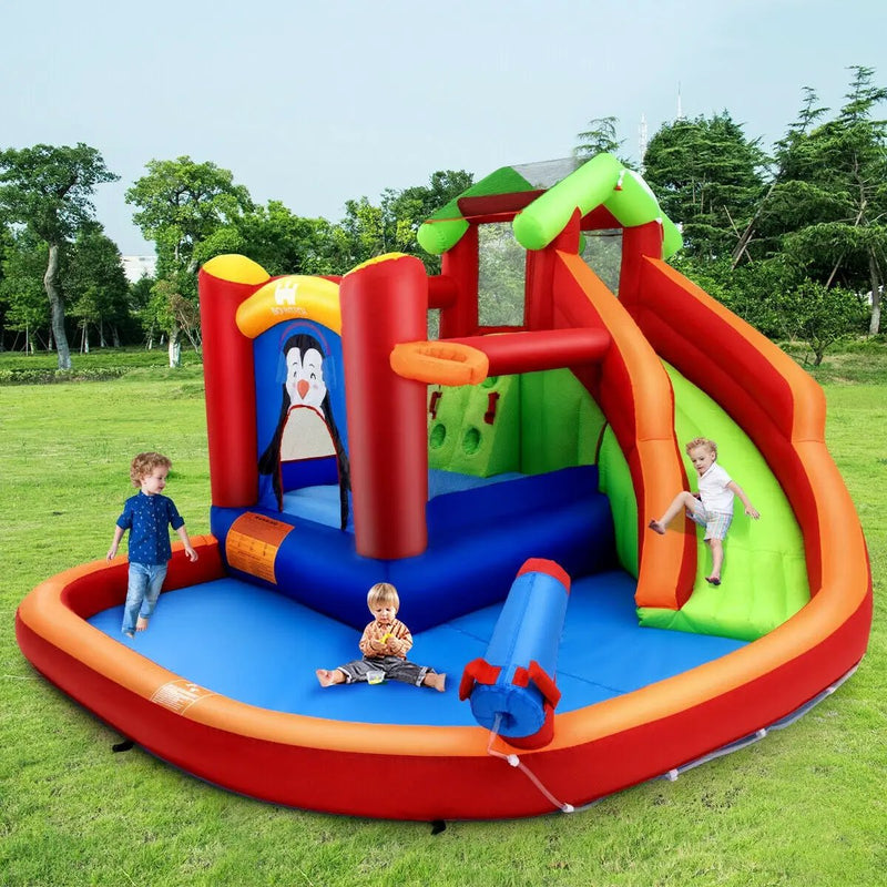 Inflatable Slide Bouncer and Water Park Bounce House Without Blower by DirectDeals