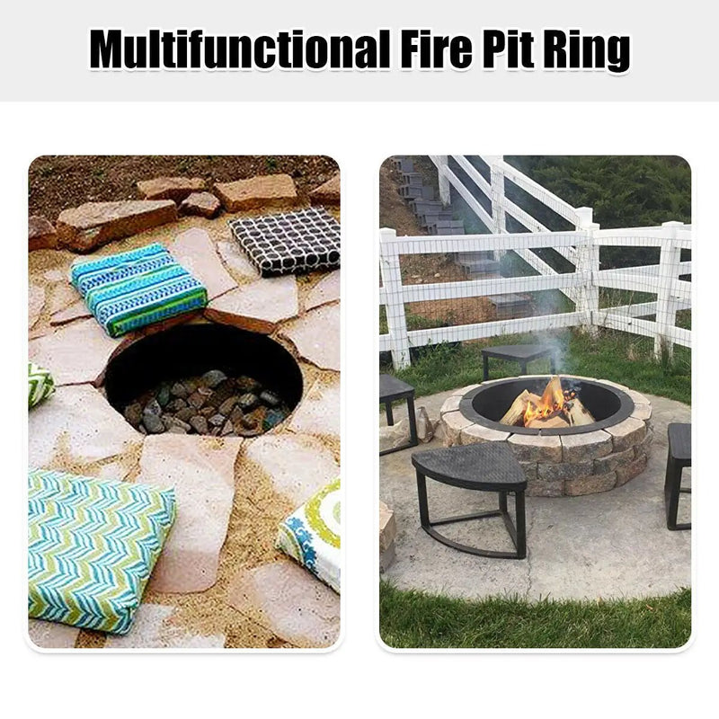 36 inch Round Steel Fire Pit Ring Line for Outdoor Backyard by DirectDeals