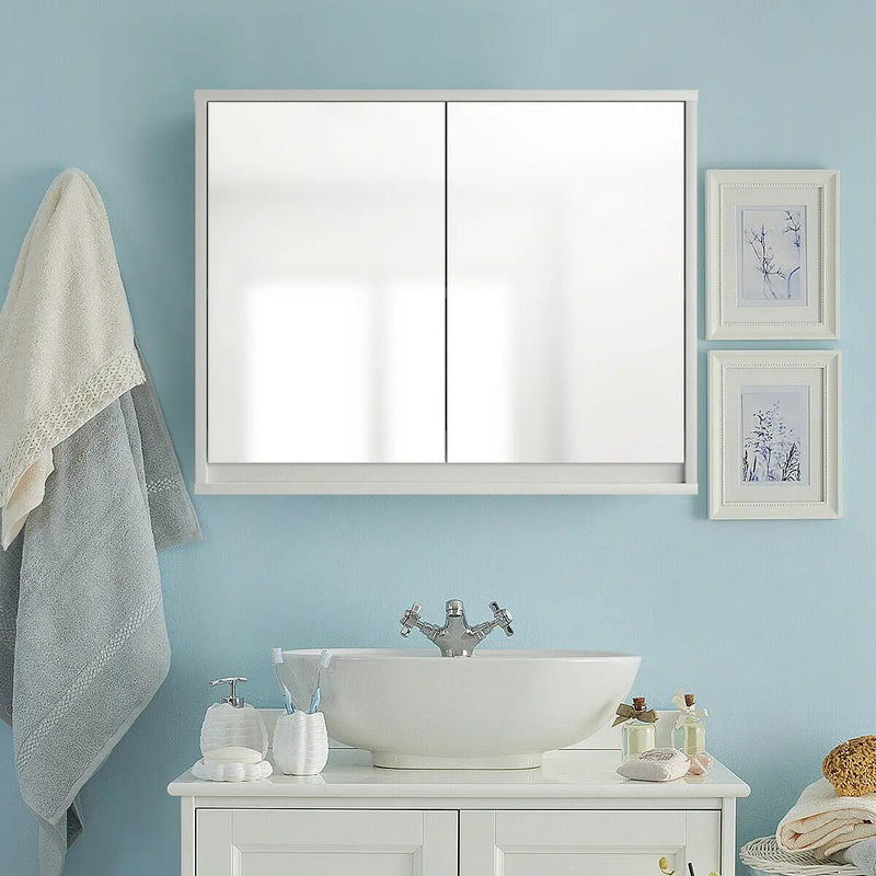 2-Door Wall-Mounted Bathroom Mirrored Medicine Cabinet by DirectDeals