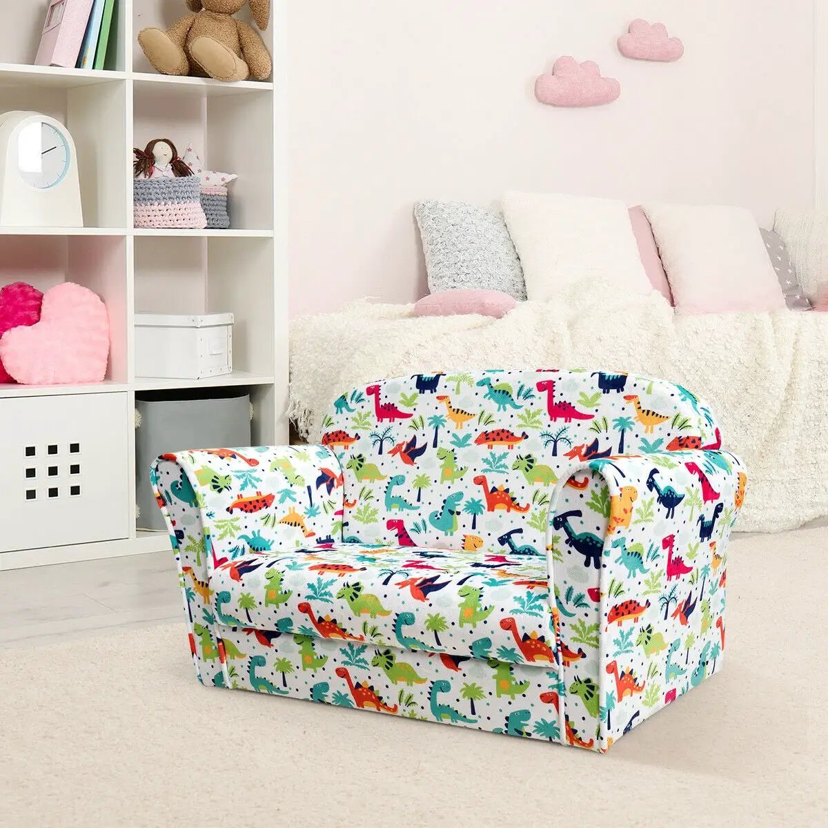 Double Kids Dinosaur Sofa Children Armrest Couch by DirectDeals