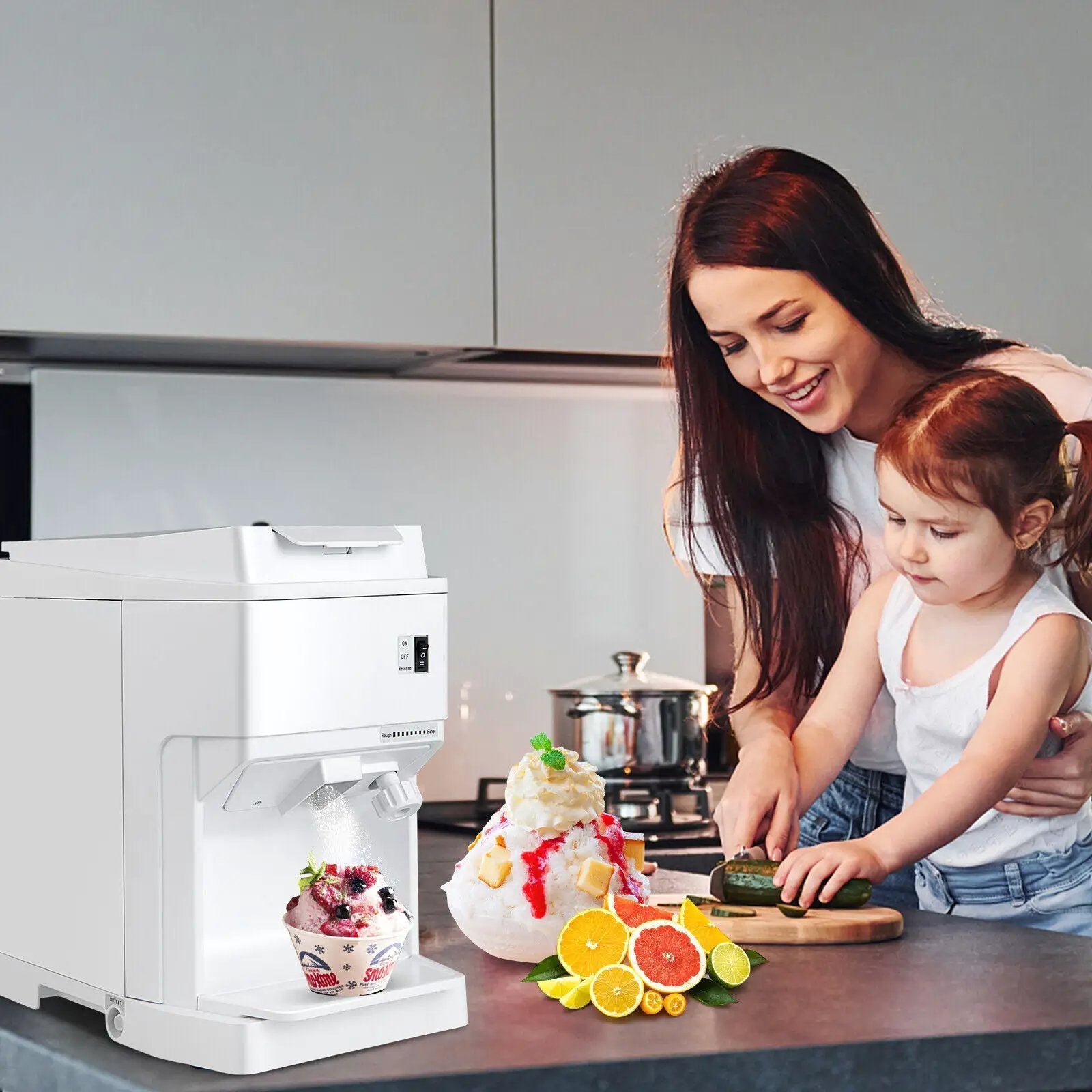 460W Snow Cone Maker Machine Shaver Adjustable-White by DirectDeals