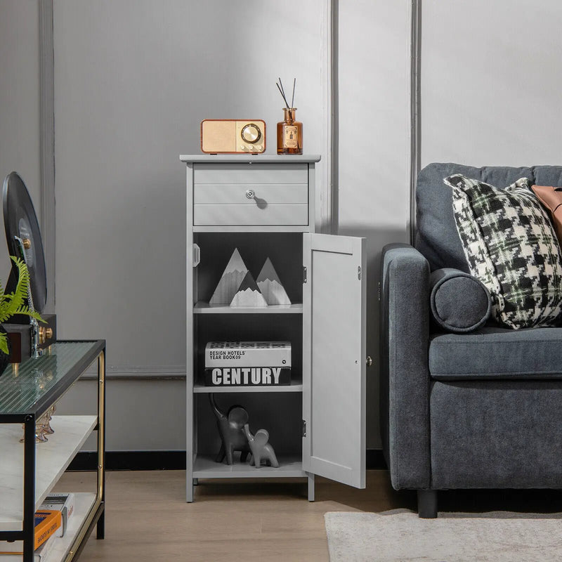 Wooden Bathroom Floor Storage Cabinet with Drawer and Shelf by DirectDeals