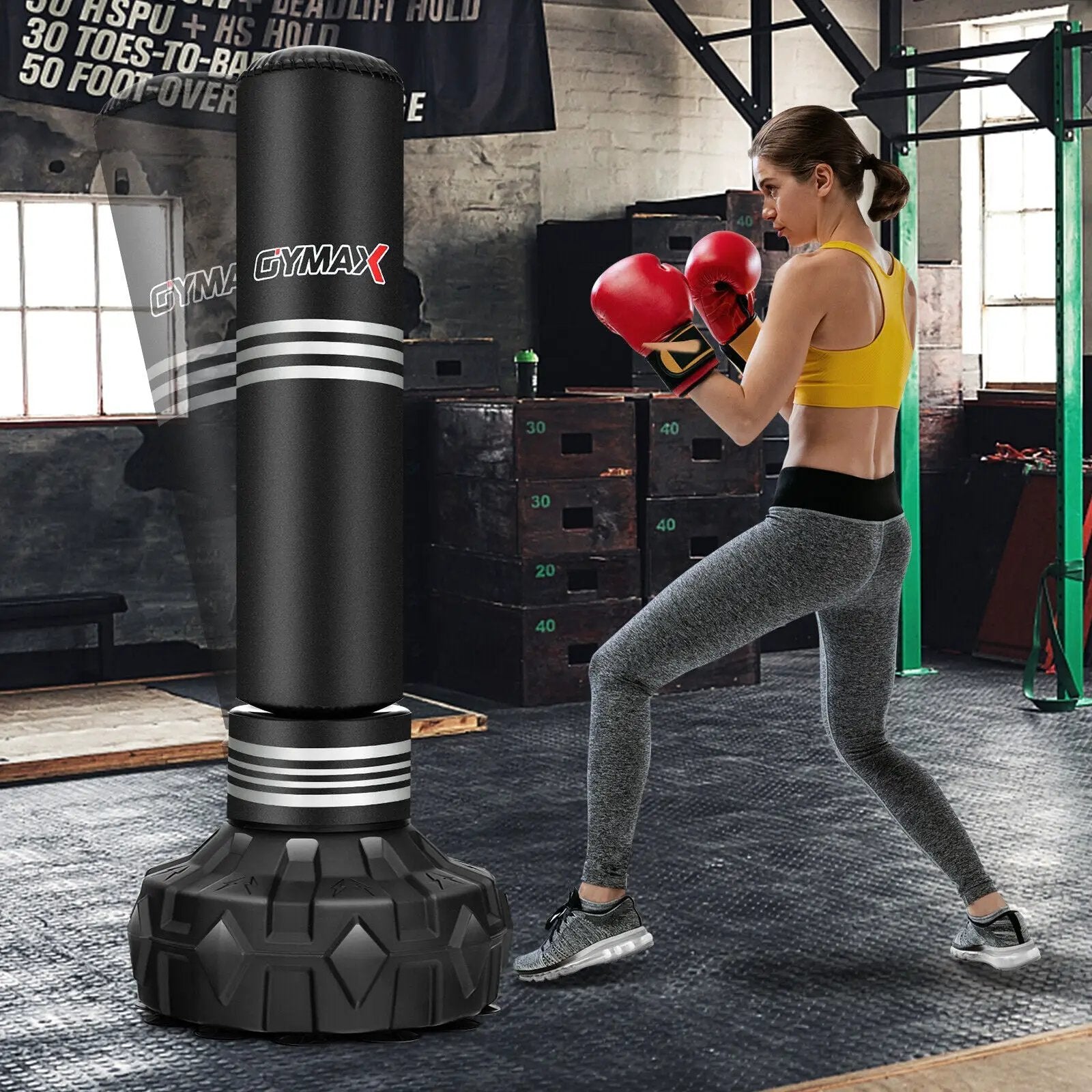 67 Inch Punching Bag with Fillable Suction Cup Base by DirectDeals