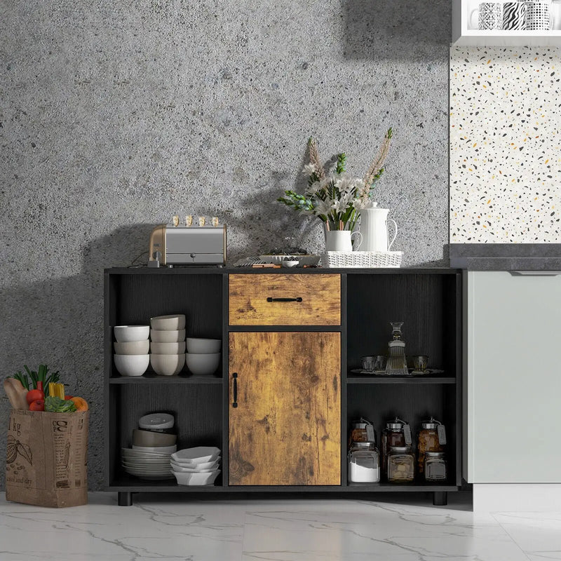 48 Inch Industrial Buffet Sideboard with 4 Open Cubbies by DirectDeals