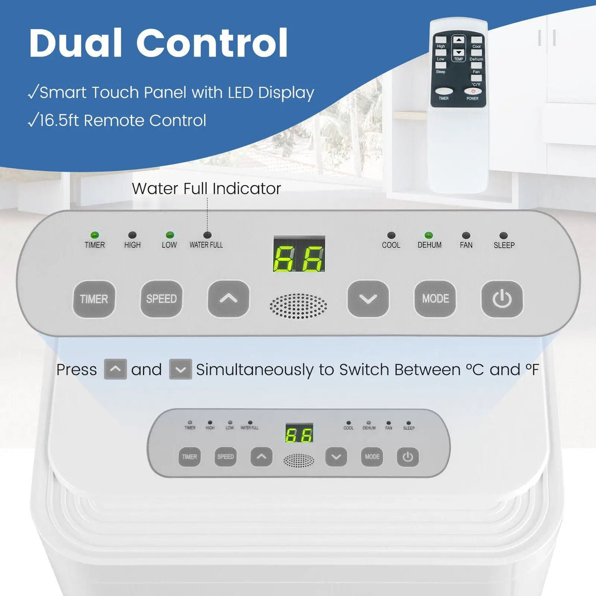 Portable Air Conditioner 5000 BTU Cools 250 Sq Ft with Remote by DirectDeals