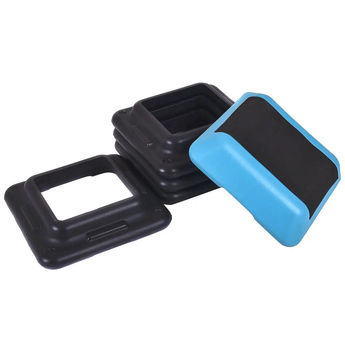 16 x 16 Inch Adjustable 4 Risers Lightweight Aerobic Pedals by DirectDeals