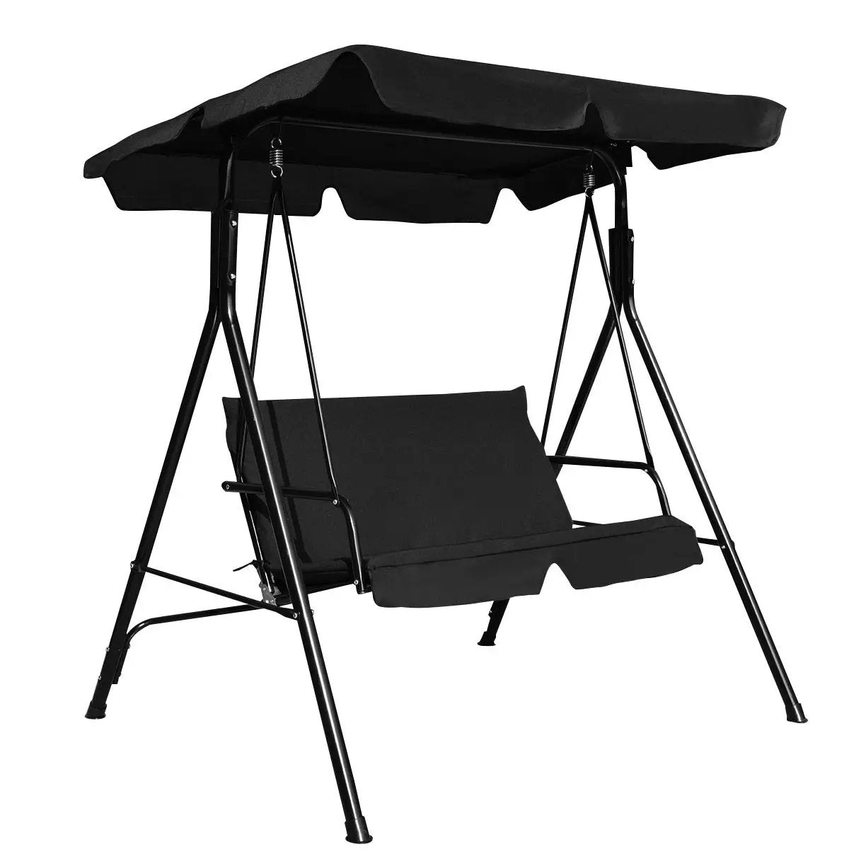 Loveseat Cushioned Patio Steel Frame Swing Glider by DirectDeals
