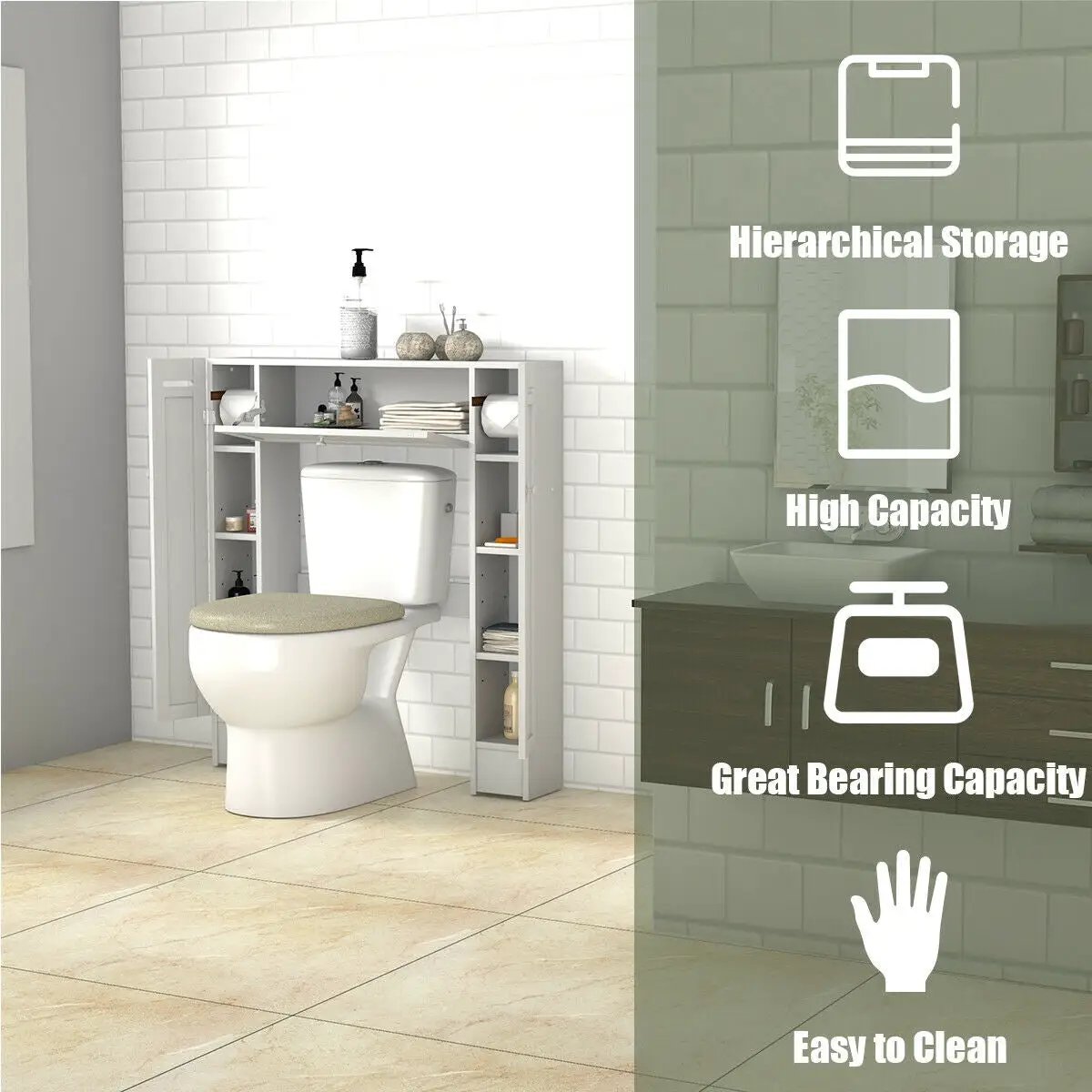 Wooden over the Toilet Storage Cabinet by DirectDeals