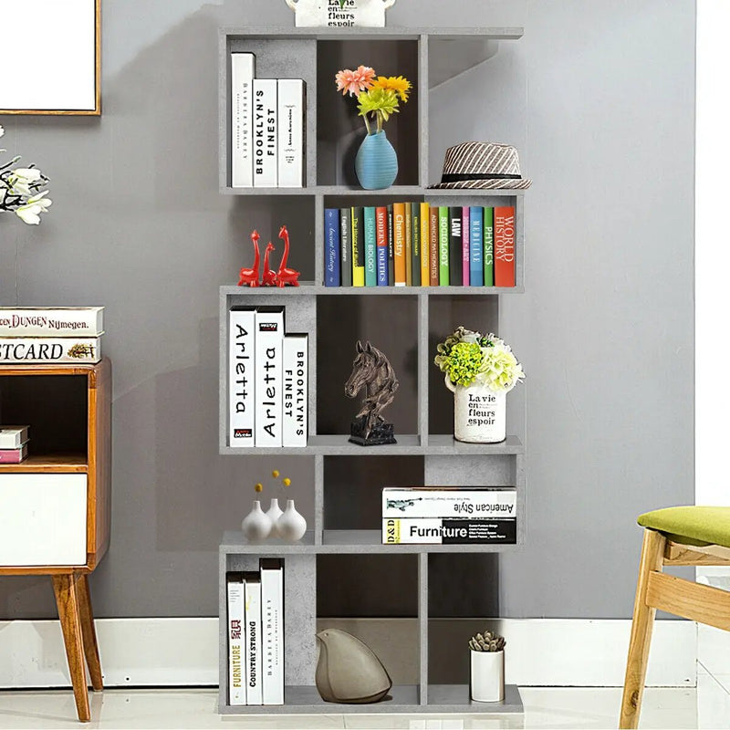 5 Cubes Ladder Shelf Corner Bookshelf Display Rack Bookcase by DirectDeals