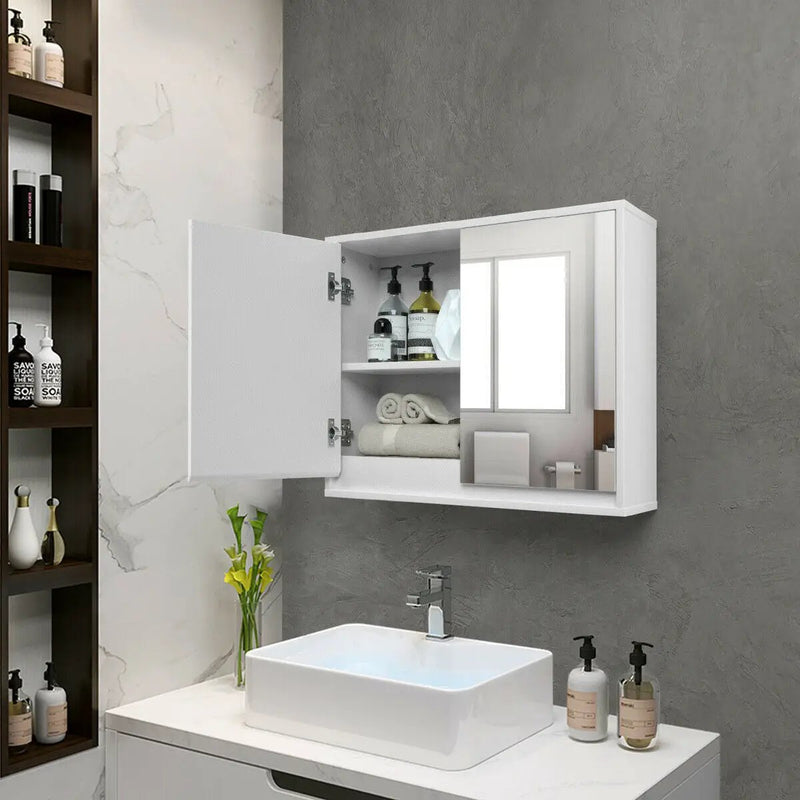 2-Door Wall-Mounted Bathroom Mirrored Medicine Cabinet by DirectDeals