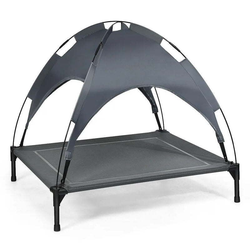 Portable Elevated Outdoor Pet Bed with Removable Canopy Shade by DirectDeals