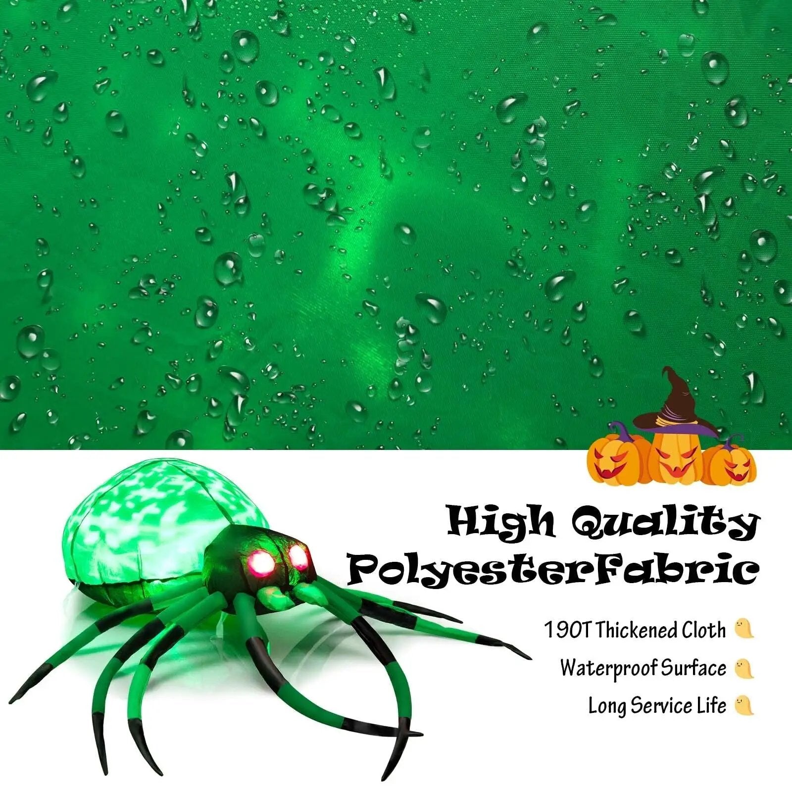 5 Feet Long Halloween Inflatable Creepy Spider with Cobweb and LEDs by DirectDeals