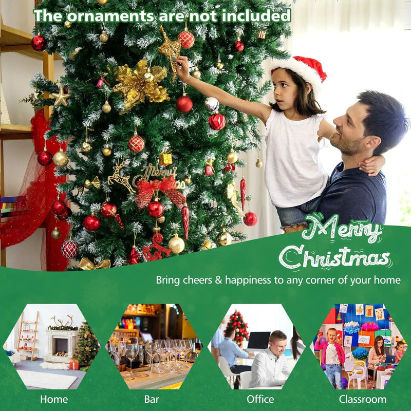 7.5 Feet Pre-Lit Snowy Upside Down Christmas Tree 1100 Tips by DirectDeals