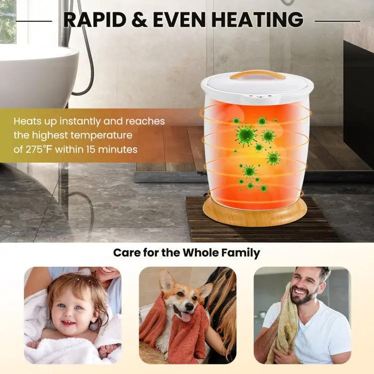 Bathroom Towel Warmer Bucket with Fragrance Holder and Auto Shut by DirectDeals