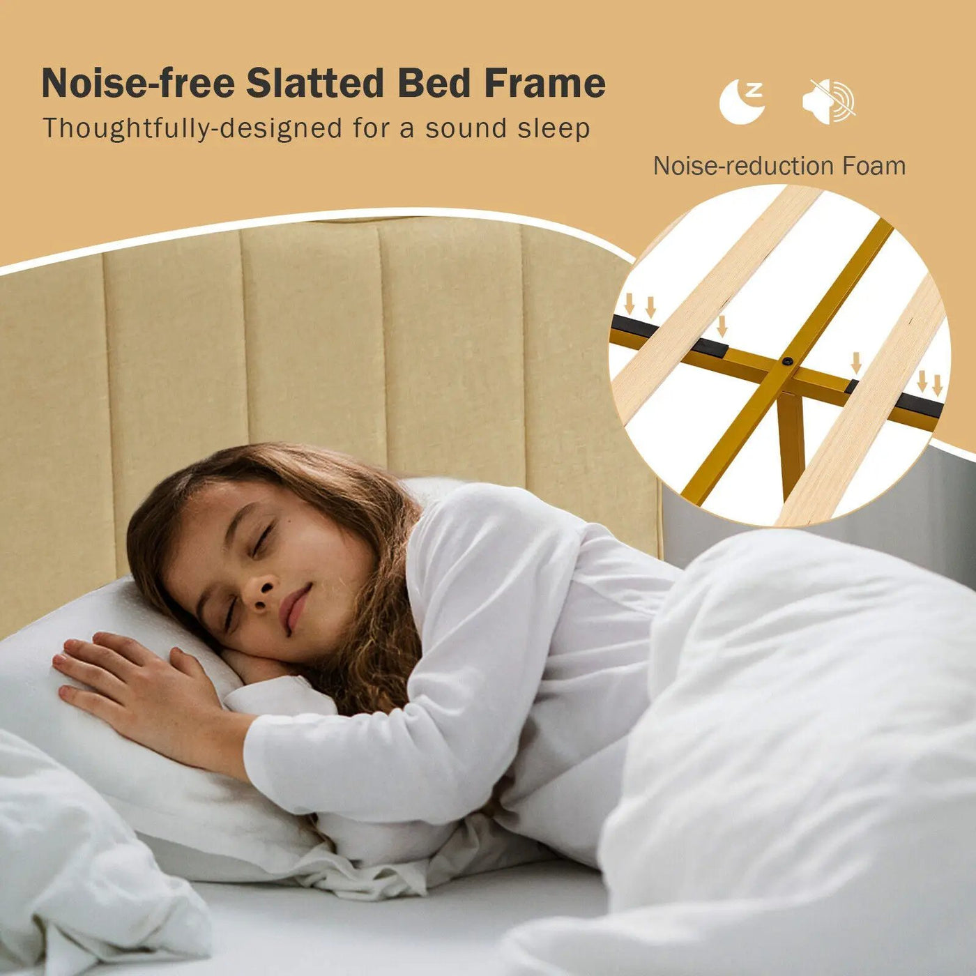 Full/Queen Size Upholstered Bed Frame with Quilted Headboard by DirectDeals