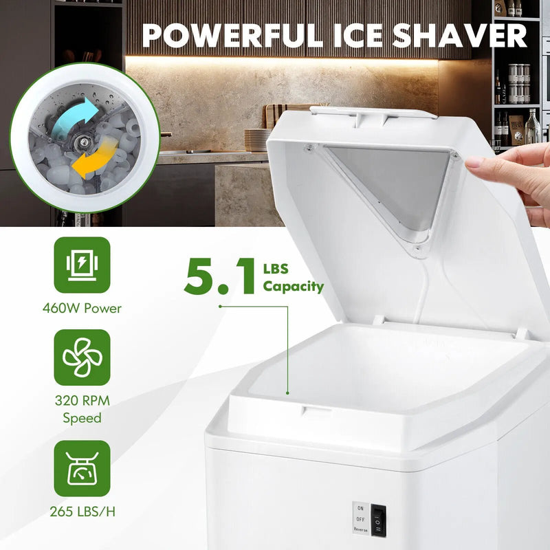 460W Snow Cone Maker Machine Shaver Adjustable-White by DirectDeals