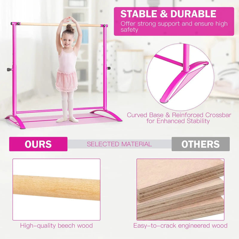 51 Inch Ballet Barre Bar with 4-Position Adjustable Height by DirectDeals