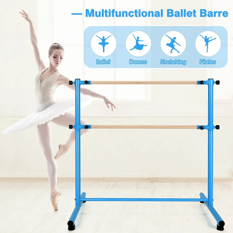 47 Inch Double Ballet Barre with Anti-Slip Footpads by DirectDeals