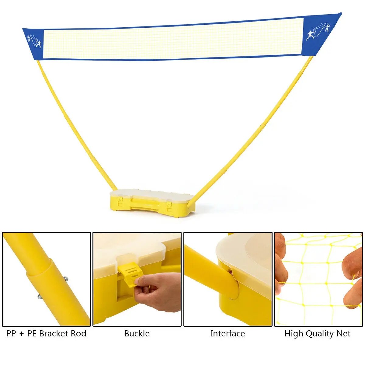Portable Badminton Set Folding Tennis Badminton Volleyball Net by DirectDeals