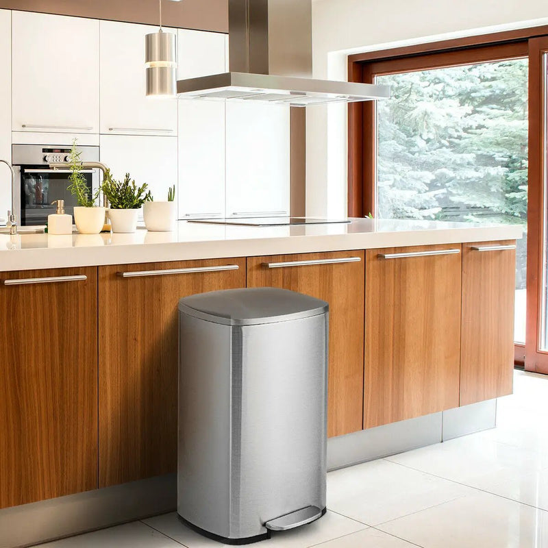13.2 Gallon Stainless Steel Trash Garbage Can with Bucket by DirectDeals