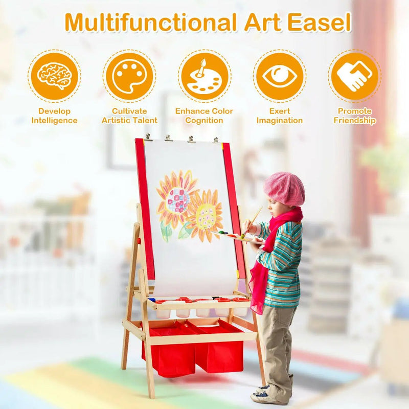 Flip-Over Double-Sided Kids Art Easel by DirectDeals