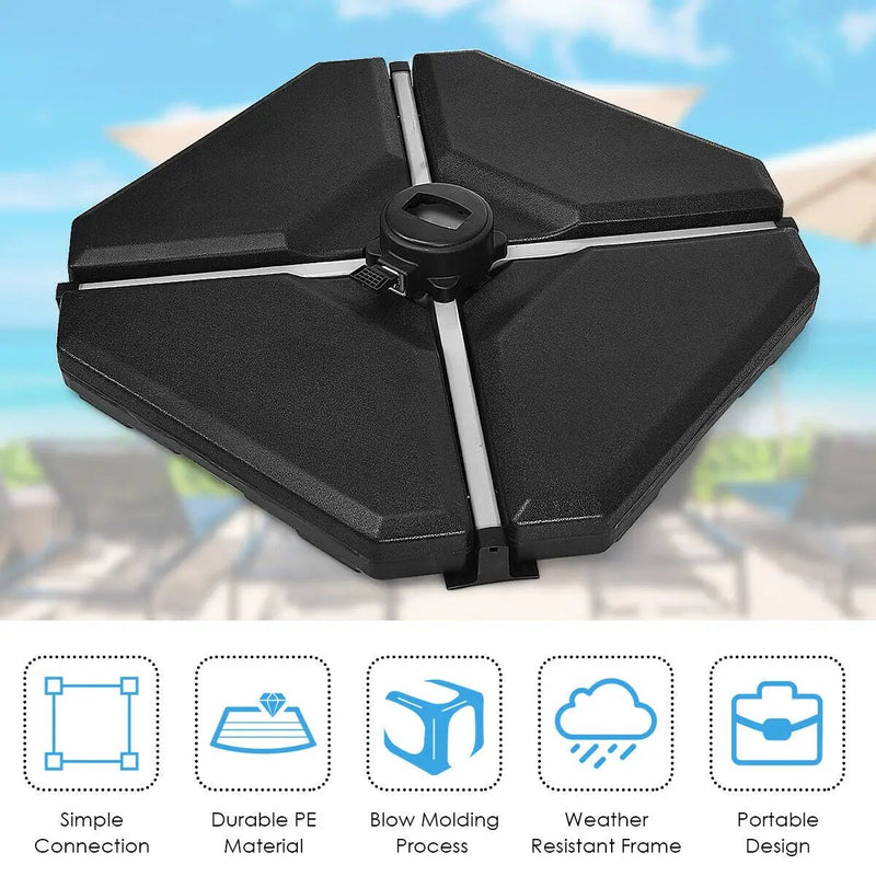 4 Pieces 195 lbs Patio Cantilever Offset Umbrella Base Weight Sand by DirectDeals